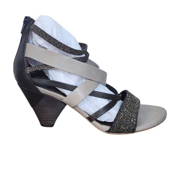 iXOS Brown Strappy Stacked Heel Size 38 Size 7.5 IXOS Vero Cuoio Italy Heels - Picture 1 of 11